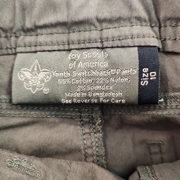 Boy Scouts of America Pants Youth Size 10 Green Uniform Switchback Zip Off Cargo - Picture 6 of 8